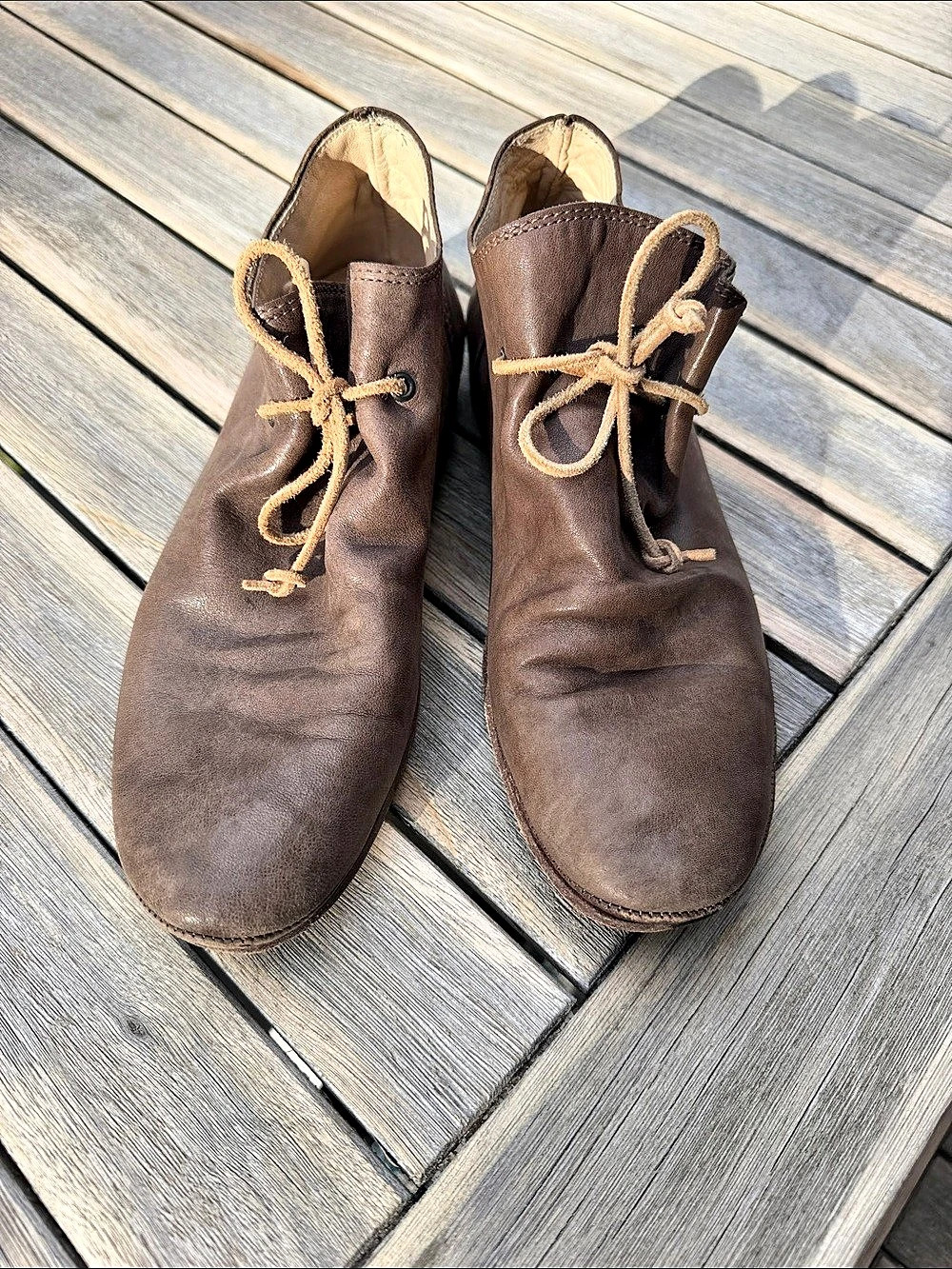 HUMANOID Hand Made Brown Leather Booties Euro 38